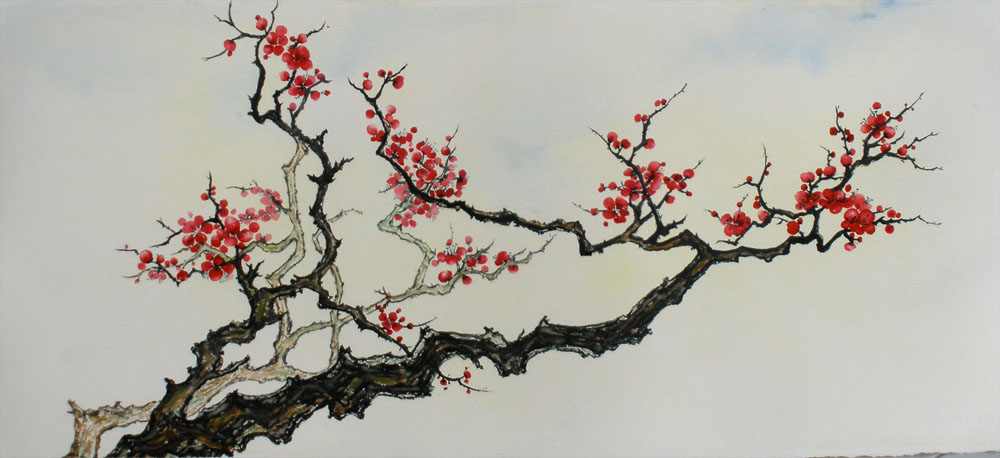 plum blossom watercolor